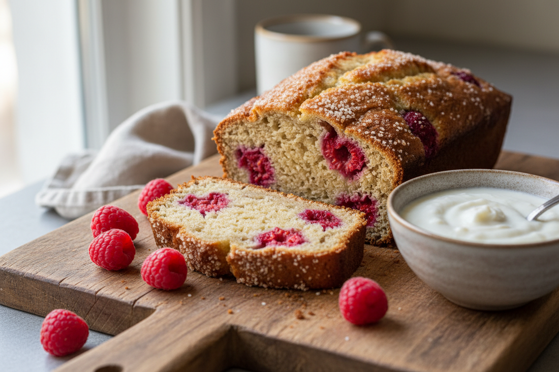 RECETTE - Banana bread aux framboises et à la crème de riz